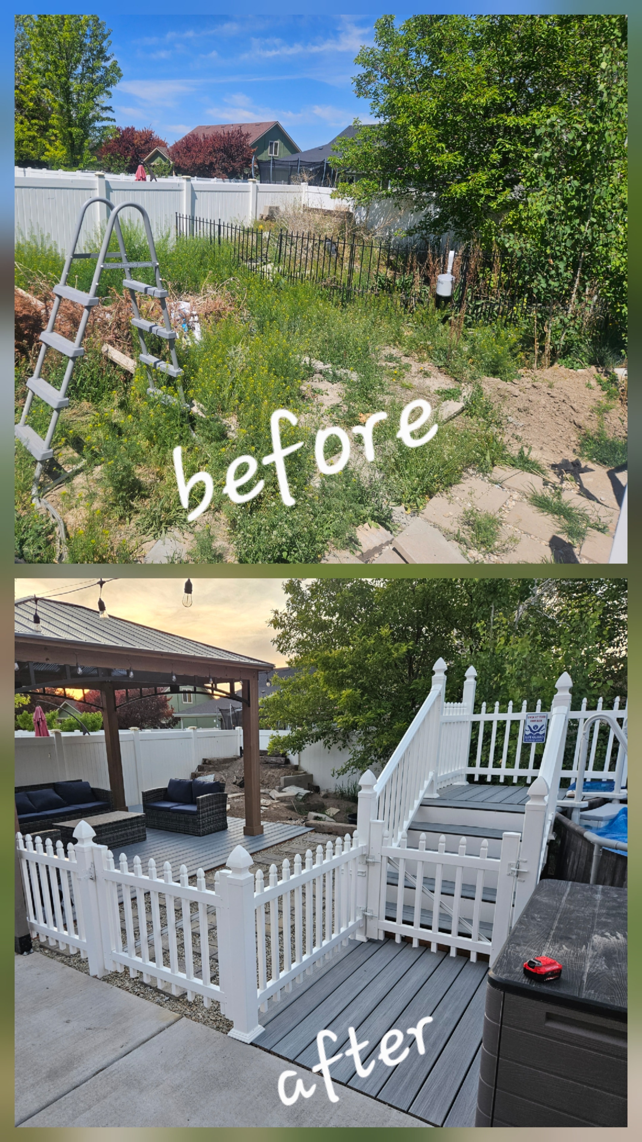 Backyard transformation before and after