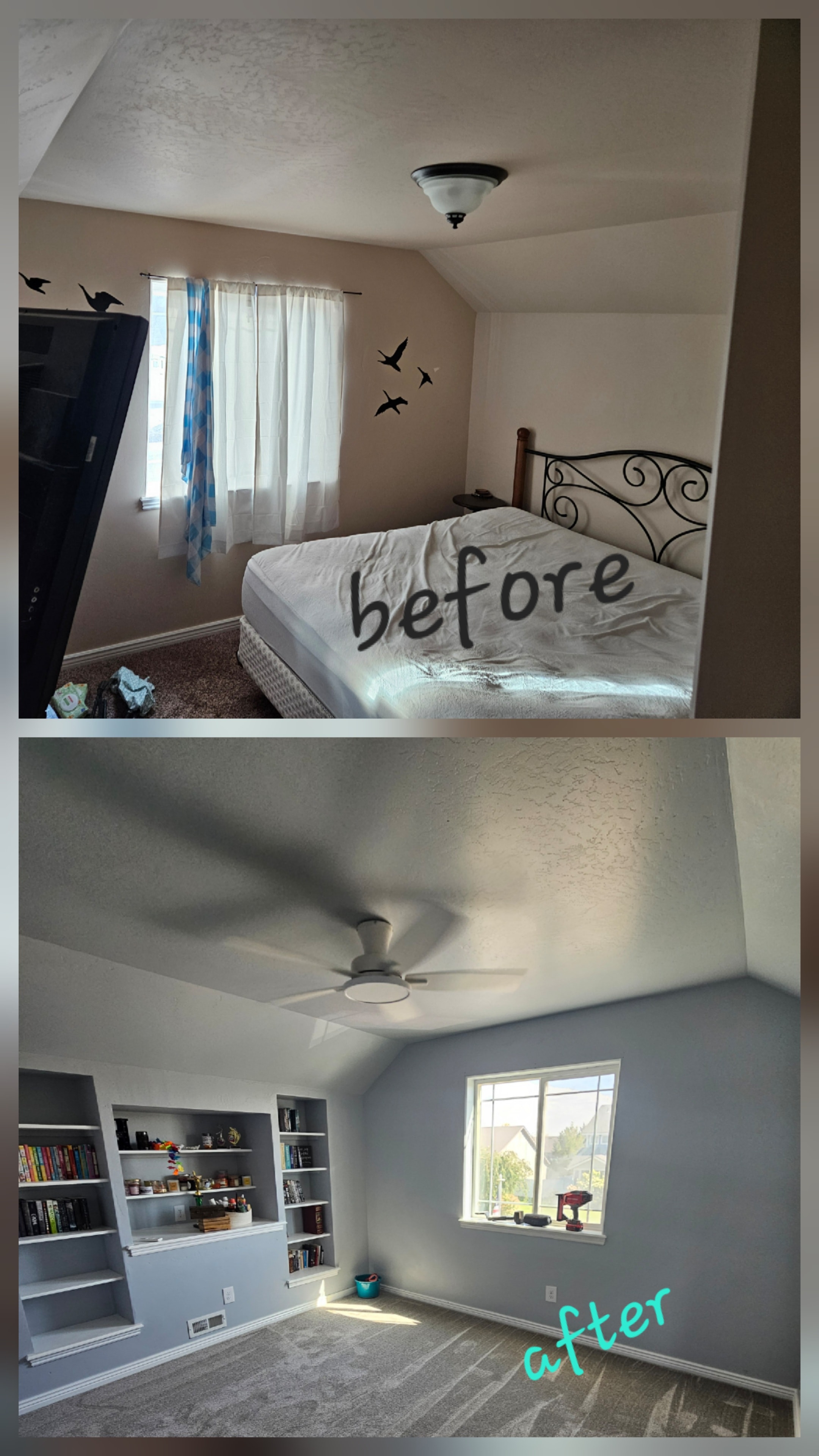 Bedroom remodel before and after transformation